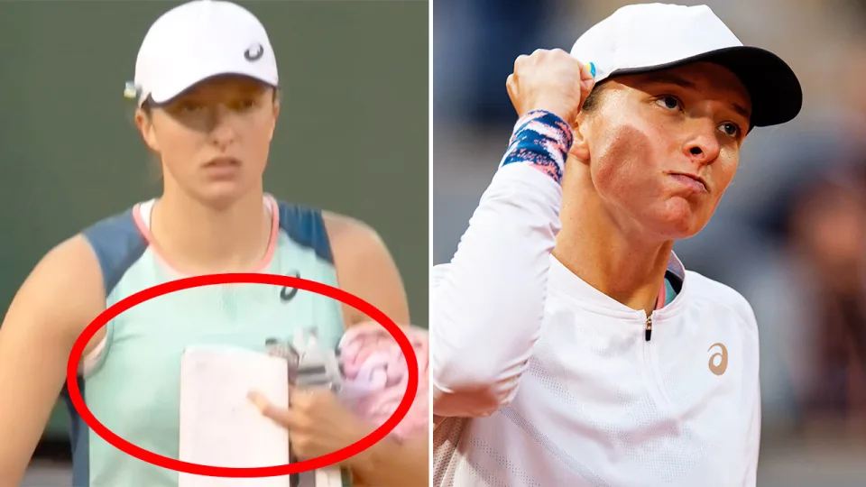 Strange Commentators question Iga Swiatek move after French Open scare