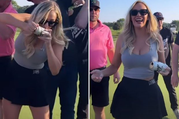 Paige Spiranac Puts On Very Busty Display In Low-cut Grey Top As She ...