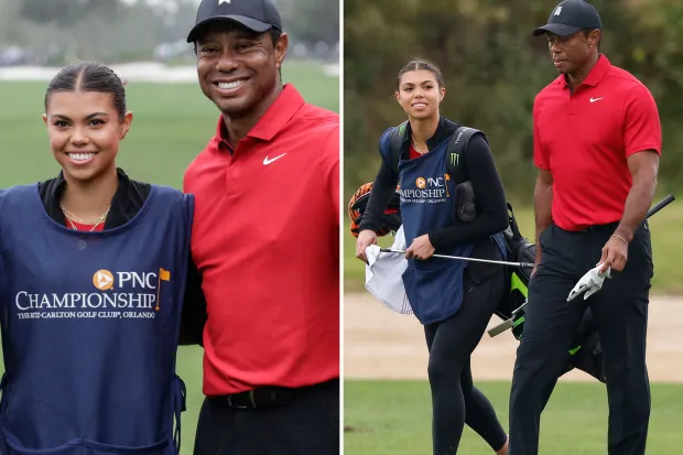 FAMILY FORE-TUNES Tiger Woods’ Daughter Sam, 16, Caddies For Dad For ...